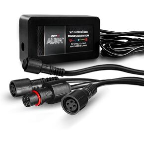 OPT7 Aura Original Control Box D with SoundSync, Door Assist Entry Light Feature, for Rigid Aluminum Underglow Kit with 4 Pin RGB Round Waterproof Connector