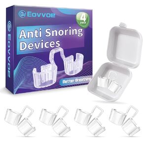 Anti Snoring Devices, Mute Nasal Dilators, Snore Stopper for Effective Snoring Solution, Increases Airflow, Transparent Internal Nostril Opener - 4 Pack