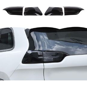RT-TCZ Smoked Black Tail Light Lamp Cover Guard Trim Decoration Exterior Accessories Compatible with Jeep Cherokee 2014 2015 2016 2017