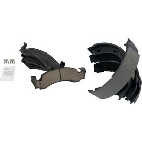 TRQ Brake Pads Ceramic Compatible with 1987-1993 Ford Bronco 1987-1989 E-150 Econoline E-150 Econoline Club Wagon F-150