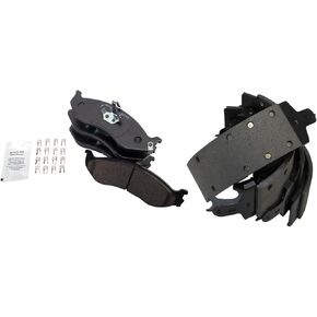 TRQ Brake Pads Ceramic متوافقة مع 1990-2001 Jeep Cherokee 1990-1992 Comanche 1994-1996 Grand Cherokee 1990 Wagoneer 1990-2000 Wrangler