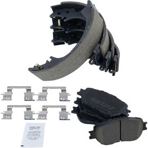 TRQ Brake Pads Ceramic Compatible with 2002-2006 Toyota Camry