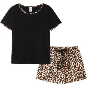 شورتات نساء Ventelan Pajama وضعت الأكمام القصير ملابس نايت بيرز مع جيب ، S-XXL in Kuwait