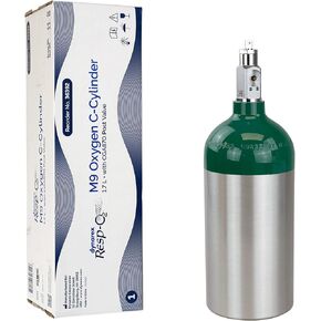 Dynarex Resp -O2 M9 Oxygen C -clinder مع CGA 870 Post Valve -1.7L Size Size Size Cylinder -خزان محمول من الألومنيوم خفيف الوزن مع سعة 255 لتر أكسجين