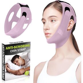 Chin Strap for Sleeping, Anti Snoring Devices to Stop Snoring, Snore Stopper for Sleeping Adjustable & Breathable for Men, Women（Pink）