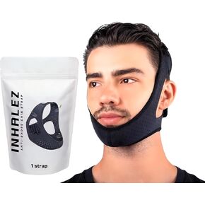2025 New Anti Snoring Chin Strap, Sleep Aid Device, Adjustable Jaw Support, Breathable and Comfortable (Regular Black)