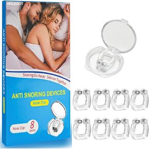 Adjustable Magnetic Silicone Anti Snoring Nose Clip – 8-Pack Snore Stopper for Men & Women, Effective Sleep Aid for Quiet Nights with Travel Case (Comfort Fit, Reusable)