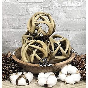 Ebros Gift Wildlife Rustic Buck elk ager stag antlers antlers orb potpourri ball ball home home jole sphere eight weight mantelpiece decor