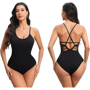 Body Suits for Womens Tummy Control Body Suit Open Back Spaghetti Strap Bodysuit Slimming Sculpting Bodysuits