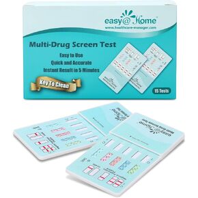15 عبوة من 5 لوحات اختبار البول الفوري إيزي آت هوم - THC,COC,OPI 2000,BZO,AMP - #EDOAP-754 in Saudi Arabia