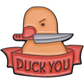 DUCK YOU Enamel Pin Cartoon Duck Shaped Badge Brooch For Backpacks