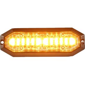 UT01 Surface Mount Warning Emergency Strobe Grille Light Head [SAE class 1] [Dual Color] [IP68] for Police and Tow Truck Construction Vehicle A/B/R/W (Amber/White, 6 + 6 LED) in Kuwait