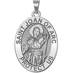 PicturesOnGold.com Saint Joan of Arc Religious Medal - 1/2 X 2/3 Inch Size of Dime, Sterling Silver