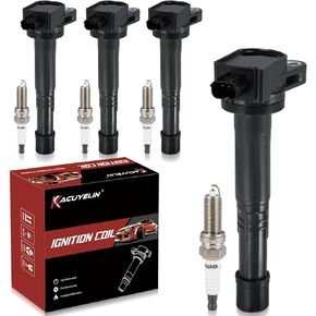 UF602 Ignition Coil Pack & Iridium Spark Plugs Compatible with Honda Accord Civic CRV Crosstour Acura ILX 2.4L L4 2008-2015 UF602 Coil Pack Sets of 4 Replaces #C1662 5C1719 E1102 LKR7BGPS