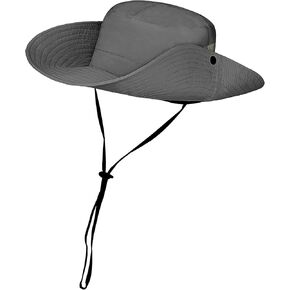 Tphon Women's Sun Hat Ponytail Safari,Beach Summer Fishing Hat,Wide Brim UV Protection Outdoor Bucket Hat