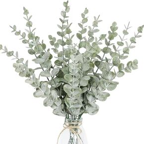 Fake Eucalyptus Stems Faux Eucalyptus Leaves Eucalyptus, Artificial Fake Greenery for Centerpiece, Real Touch Fake Greenery Branches for Wedding Flower Bouquet Home Office Decoration