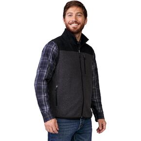 Free Country Men's Full Zip Color Block Sweater Fleece Vest