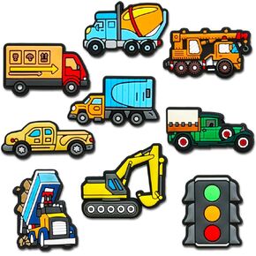 Trucks Shoe Charms for Clogs Sandals, Engineering Vehicle Transportation Shoe Decorations