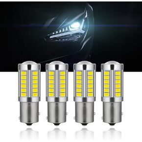 QODOLSI 4 PCS LED Turn Signals, 6500K Brake Lights Bulb, 800 Lumens Automotive Tail Lights Replacement, Aluminum Turn Signal Lights, Universal for Most Cars, RV Camper (White #1156)