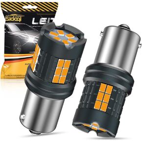 Sidaqi P21W 1156 LED Turn Signal Light Bulb CANBUS Error Free Built-in Load Resistor Anti Hyper Flash 4000LM 30SMD 1141 BA15S 7506 LED Bulb Amber for Front Rear Turn Signal Light (Pack of 2)