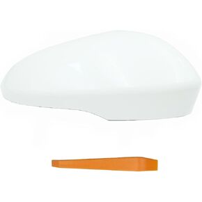 Direct Replacement Right Passenger Side Mirror Cover Cap Compatible with VW Beetle 2012-2019, Jetta MK6 2011-2018, Passat B7 2011-2015,White