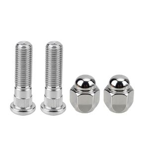 4pcs M12x1.5 Wheel Stud & Nut Kit, Sturdy Carbon Steel Wheel Lug Stud Nut Set Replacement for 52950-14140 52950-M1000 Compatible with Santa Fe Sonata Forte Rio