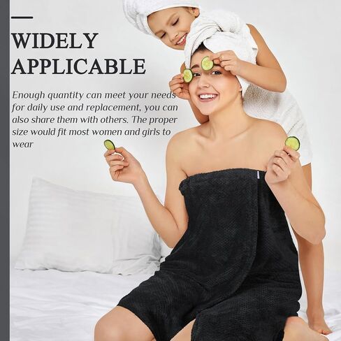 Tigeen 6 Pcs Bath Wraps for Women Waffle Spa Robe Adjustable Closure Elastic Top Lightweight Towel Dress(Xxl-4xl,Grey) in Saudi Arabia