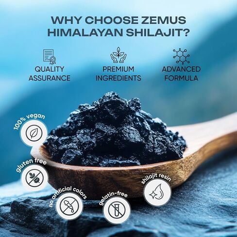 Himalayan Pure Shilajit Gummies I Lab Tested I Synergistic Blend of Ashwagandha & 5 Mushroom Complex | Fulvic Acid & 85+, Trace Minerals | for Men & Women (90 Count / 9.52 oz, Gold) in Saudi Arabia