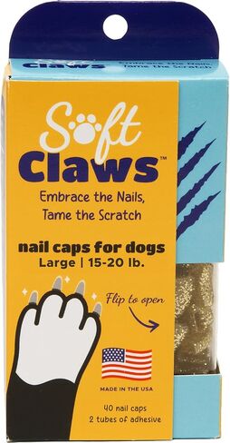 Soft Claws Canine Dog and Cat Nail Caps Take Home Kit, Medium, Sparkle Gold in Kuwait
