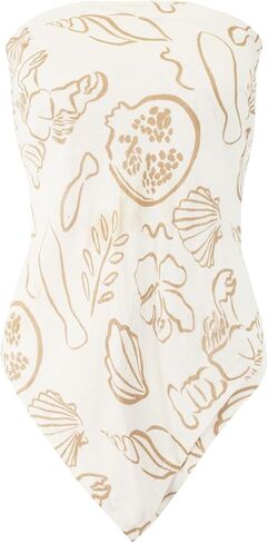 Almere Womens Printed Adjustable Tie Style Bandana Top for Girls Summer Vacation Strapless Going Out Beach Shirt in Kuwait