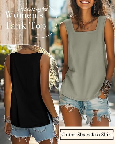 Huukaey 3 Pack Summer Women's Tank Tops Cotton Sirless Sert in Saudi Arabia