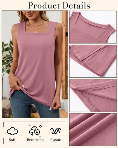 Huukaey 3 Pack Summer Women's Tank Tops Cotton Sirless Sert in Saudi Arabia