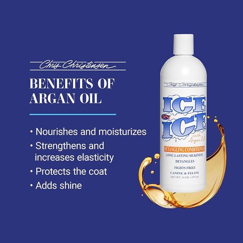 Chris Christensen Ice on Ice Detangling Dog Conditioner, Groom Like a Professional, Dematts, Moisturizes, Creates Long Lasting Silkiness, All Coat Types, Made in USA, 1gal in Saudi Arabia