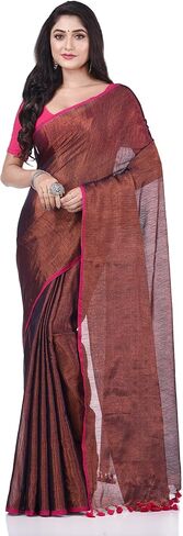 Women's Bengal MayurKonthi Color Changer Tissue Pure Handloom Cotton Saree With Blouse Piece Free Size in Kuwait