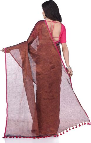 Women's Bengal MayurKonthi Color Changer Tissue Pure Handloom Cotton Saree With Blouse Piece Free Size in Kuwait