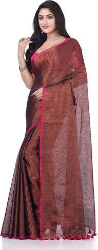 Women's Bengal MayurKonthi Color Changer Tissue Pure Handloom Cotton Saree With Blouse Piece Free Size in Kuwait