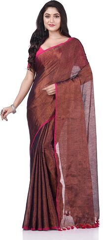 Women's Bengal MayurKonthi Color Changer Tissue Pure Handloom Cotton Saree With Blouse Piece Free Size in Kuwait