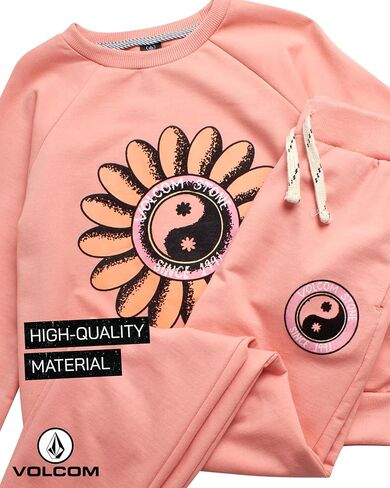 مجموعة Sweatsuit 'Girls Volcom - 2 قطعة فرنسية Terry Pullover Crewneck Sweatshirt و Gogger Sweatpants for Girls (7-12) in Kuwait