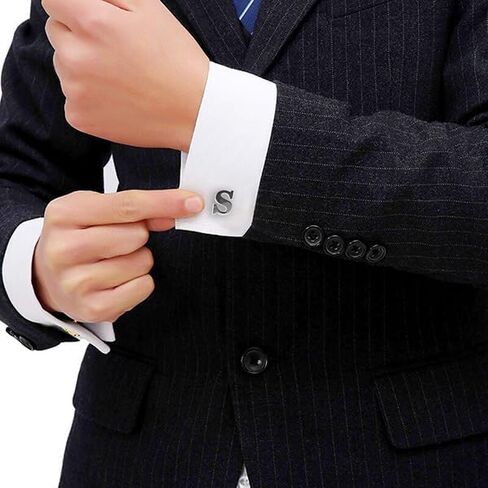 sterling Silver A-Z أزرار أكمام الأزرار الأولية للرجال ، 25 الأبجدية رسائل زفاف الكفة ، الأسماء المخصصة هدية رابط الكفة ، و men monogram. in Kuwait