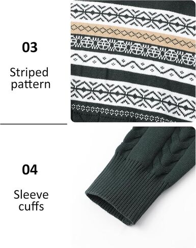 Men's Quarter-Zip Up Pullover Sweater Striped Slim Fit Sweater Casual Lightweight Warm Long Sleeve Mock Neck Sweater in Saudi Arabia