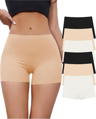 LALESTE Seamless Boyshorts Panties for Women No Show Boxer Shorts Briefs Panties Soft Stretch Ladies Boy Shorts 6 Pack in Saudi Arabia
