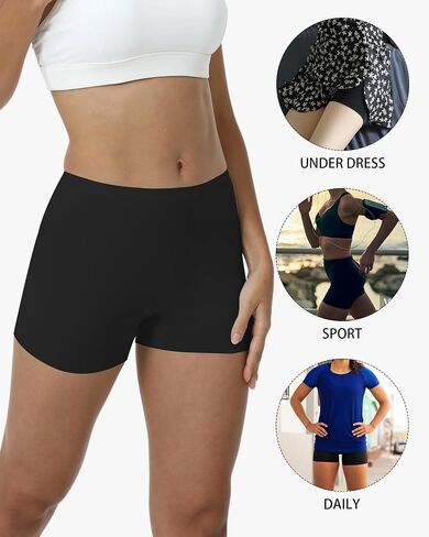 LALESTE Seamless Boyshorts Panties for Women No Show Boxer Shorts Briefs Panties Soft Stretch Ladies Boy Shorts 6 Pack in Saudi Arabia