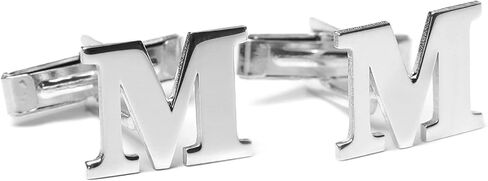 Sterling Silver A-Z Initial Cufflinks for Men, 25 Alphabet Initial Letter Wedding Cuff Links, Custom Name Cuff Link Gift, Men's Monogram Cufflinks for Wedding Business Groomsmen in Saudi Arabia