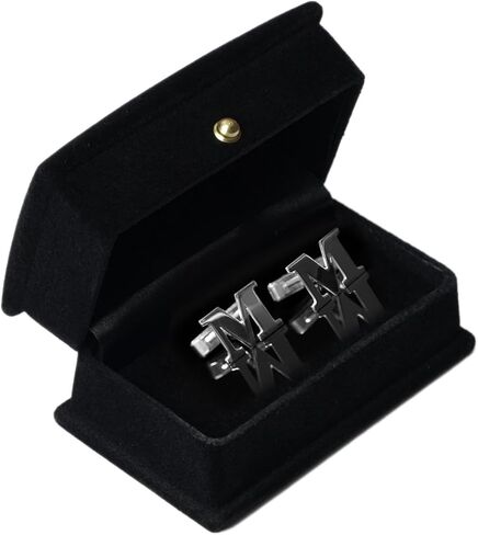 Sterling Silver A-Z Initial Cufflinks for Men, 25 Alphabet Initial Letter Wedding Cuff Links, Custom Name Cuff Link Gift, Men's Monogram Cufflinks for Wedding Business Groomsmen in Saudi Arabia