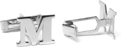 Sterling Silver A-Z Initial Cufflinks for Men, 25 Alphabet Initial Letter Wedding Cuff Links, Custom Name Cuff Link Gift, Men's Monogram Cufflinks for Wedding Business Groomsmen in Saudi Arabia