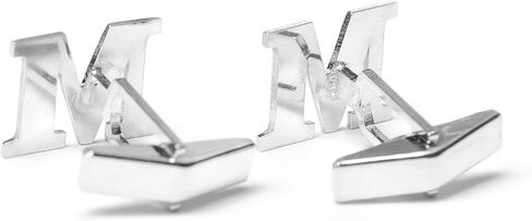 Sterling Silver A-Z Initial Cufflinks for Men, 25 Alphabet Initial Letter Wedding Cuff Links, Custom Name Cuff Link Gift, Men's Monogram Cufflinks for Wedding Business Groomsmen in Saudi Arabia