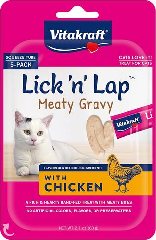 Vitakraft Lick 'n' Lap Meaty Gravy Cat – Chicken – Great for Bonding – Low Calorie Wet Cat Treat​ - 20 Pack in Saudi Arabia