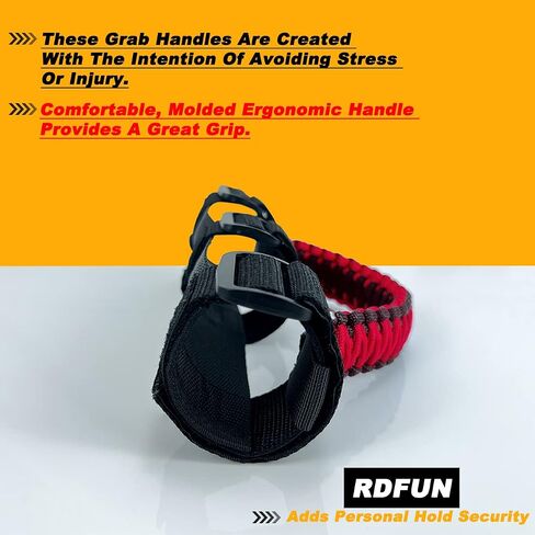 Roll Bar Grab Handles for UTV&ATV,Hand Holds fits 1.5-2"Roll Cages for Polaris/Kawasaki/Honda/Yamaha,Paracord,Black/Red in Saudi Arabia