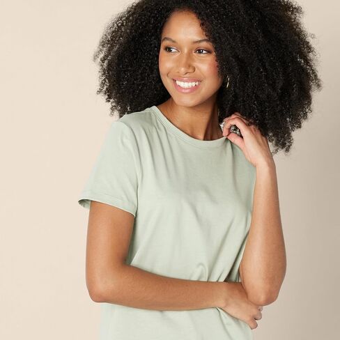 Amazon Essentials FIT المعتادة للسيدات 100 ٪ من القطن Crewneck تي شيرت قصير الأكمام ، متعددة الأدوات in Saudi Arabia