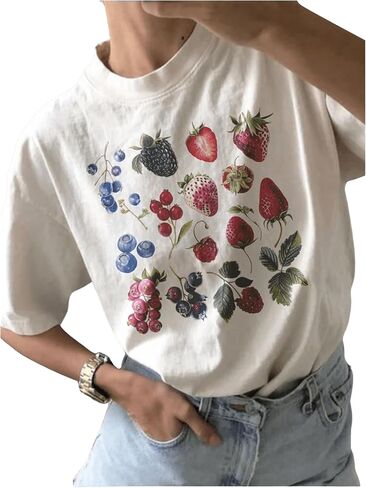 SOLY HUX Women's Y2k Graphic Tees Crew Neck Short Sleeve Casual T Shirt Tops in Saudi Arabia